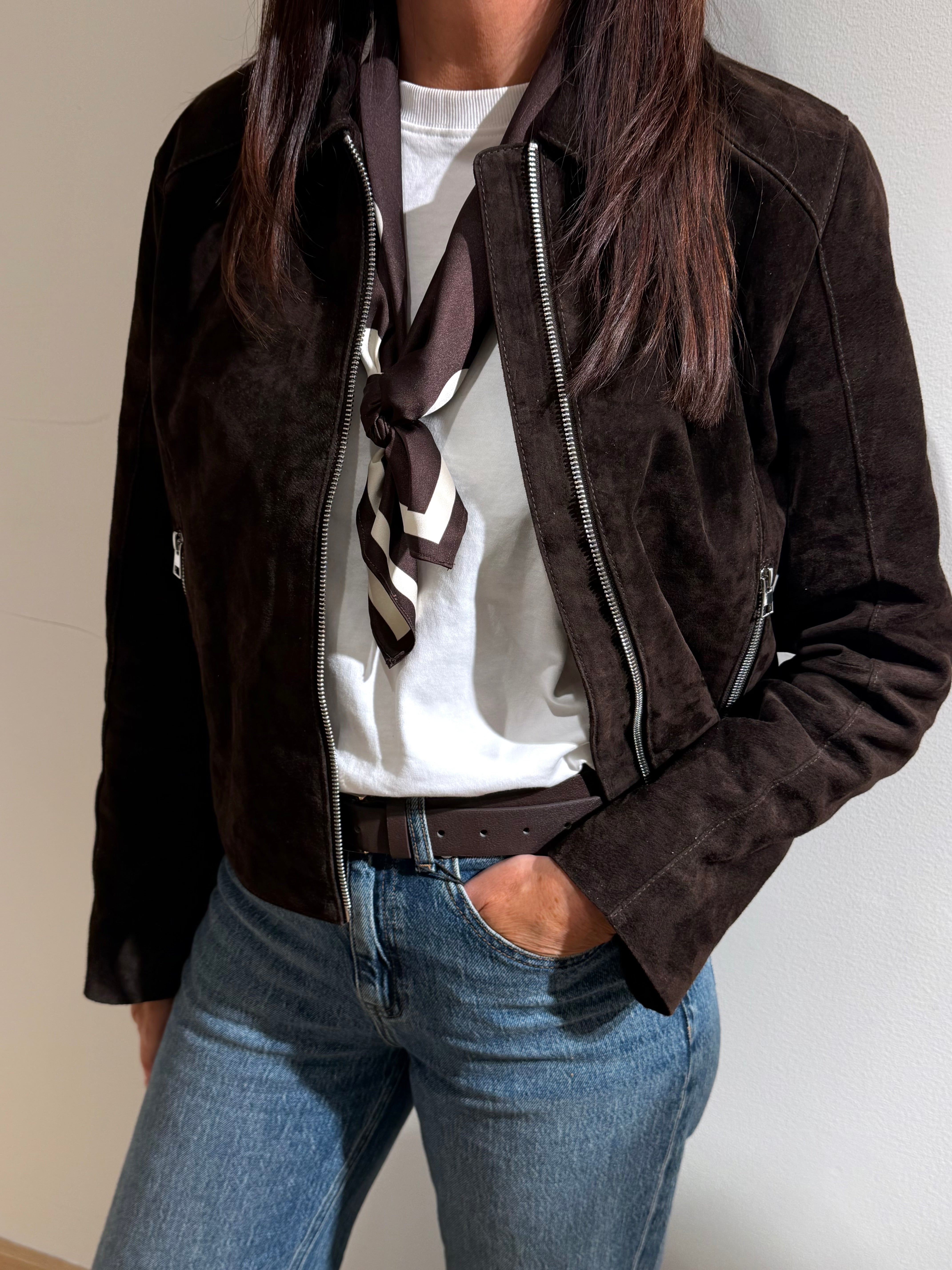 VMJANICEJADE SUEDE JACKET - Chocolate Torte